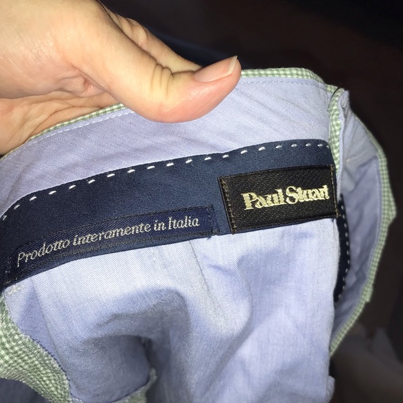 Paul Stuart Men’s Green Checked Summer Trouser Pants - Picture 9 of 12